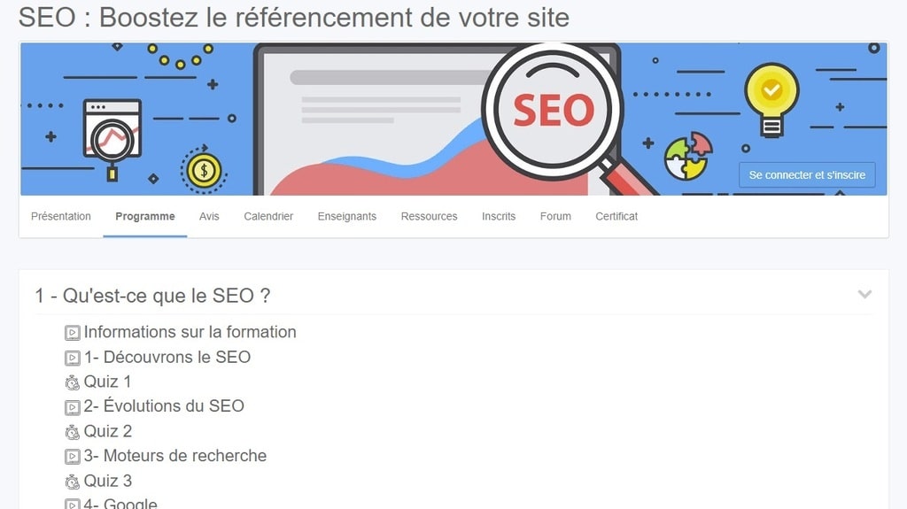 programme formation seo